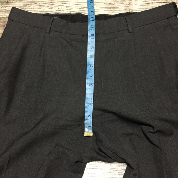 Lands End Traditional Fit Wool Dress Pants Men’s 36x30 Gray Pleated Cuffed - Picture 3 of 11